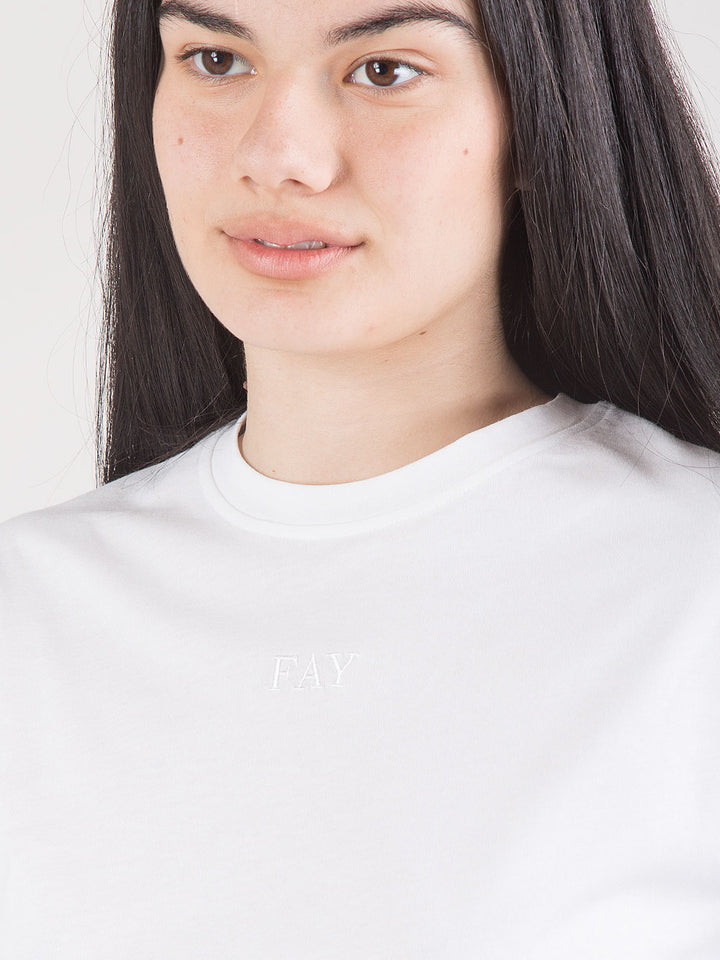 T-shirt regular fit in jersey di cotone con logo ricamato