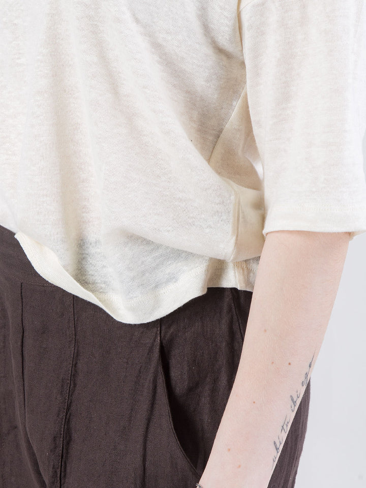 T-shirt ampia in lino