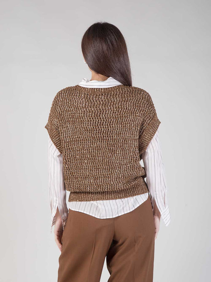 Maglia tricot nocciola