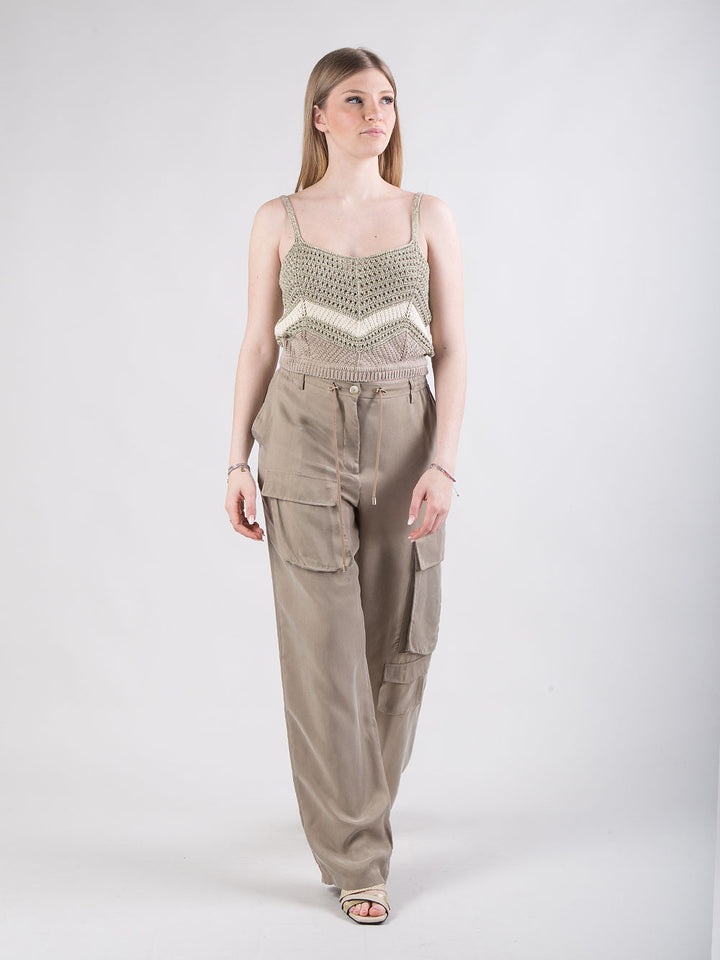 Pantalone cargo a gamba ampia