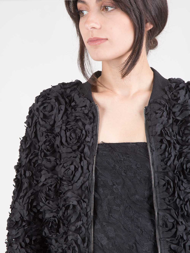 BOMBER IN TULLE DI ROSE