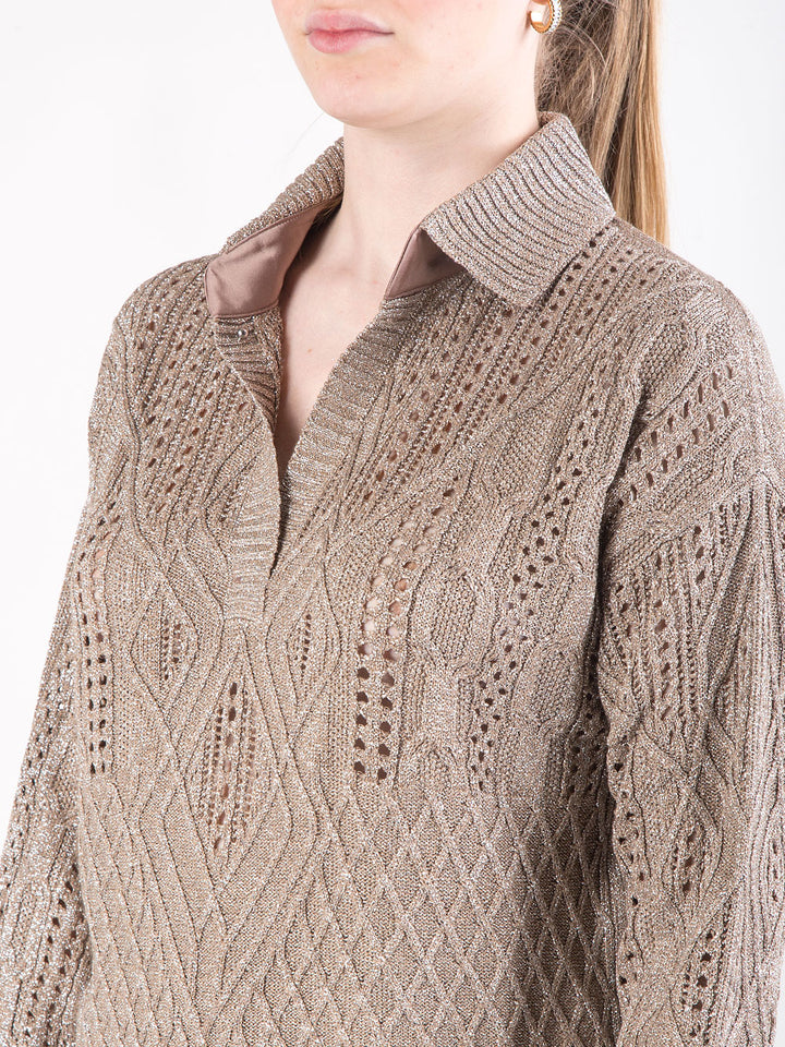 Maglioncino polo in filato lux