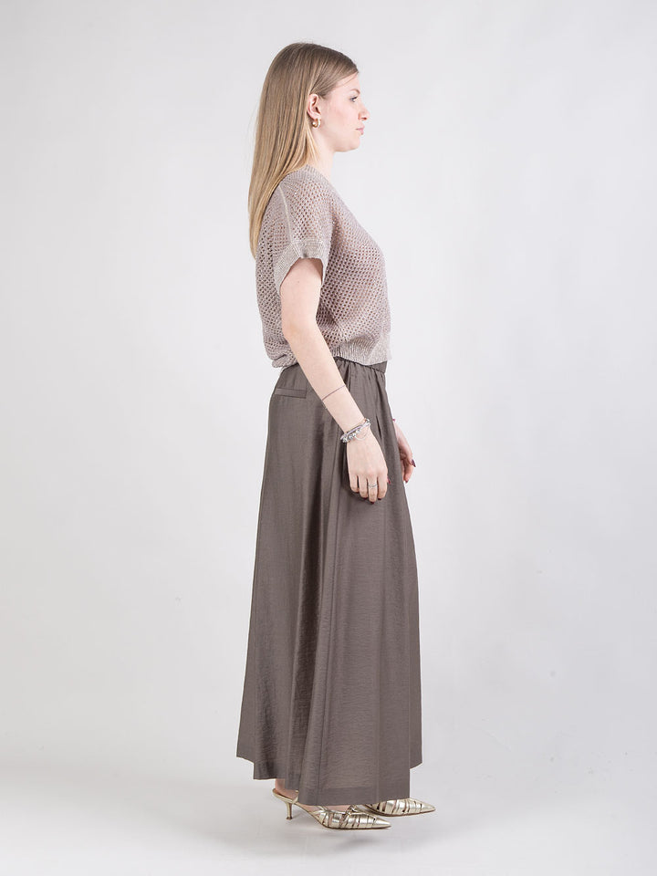 Pantalone svasato con elastico in vita