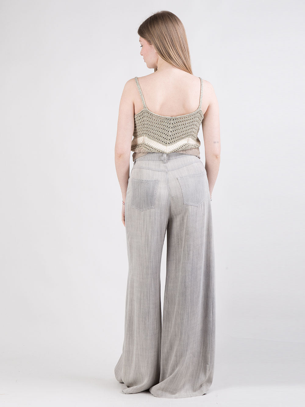 Pantalone ampio effetto denim