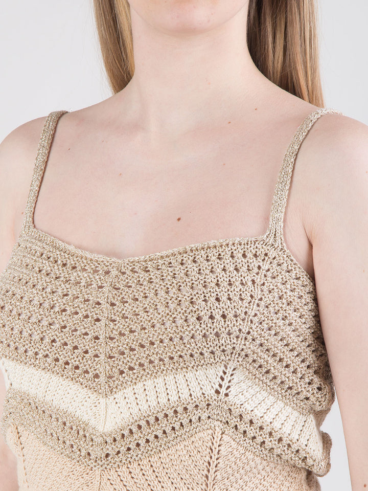 Top corto crochet con lurex