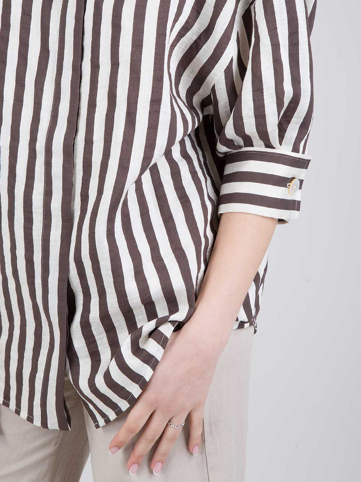 Camicia lunga a righe