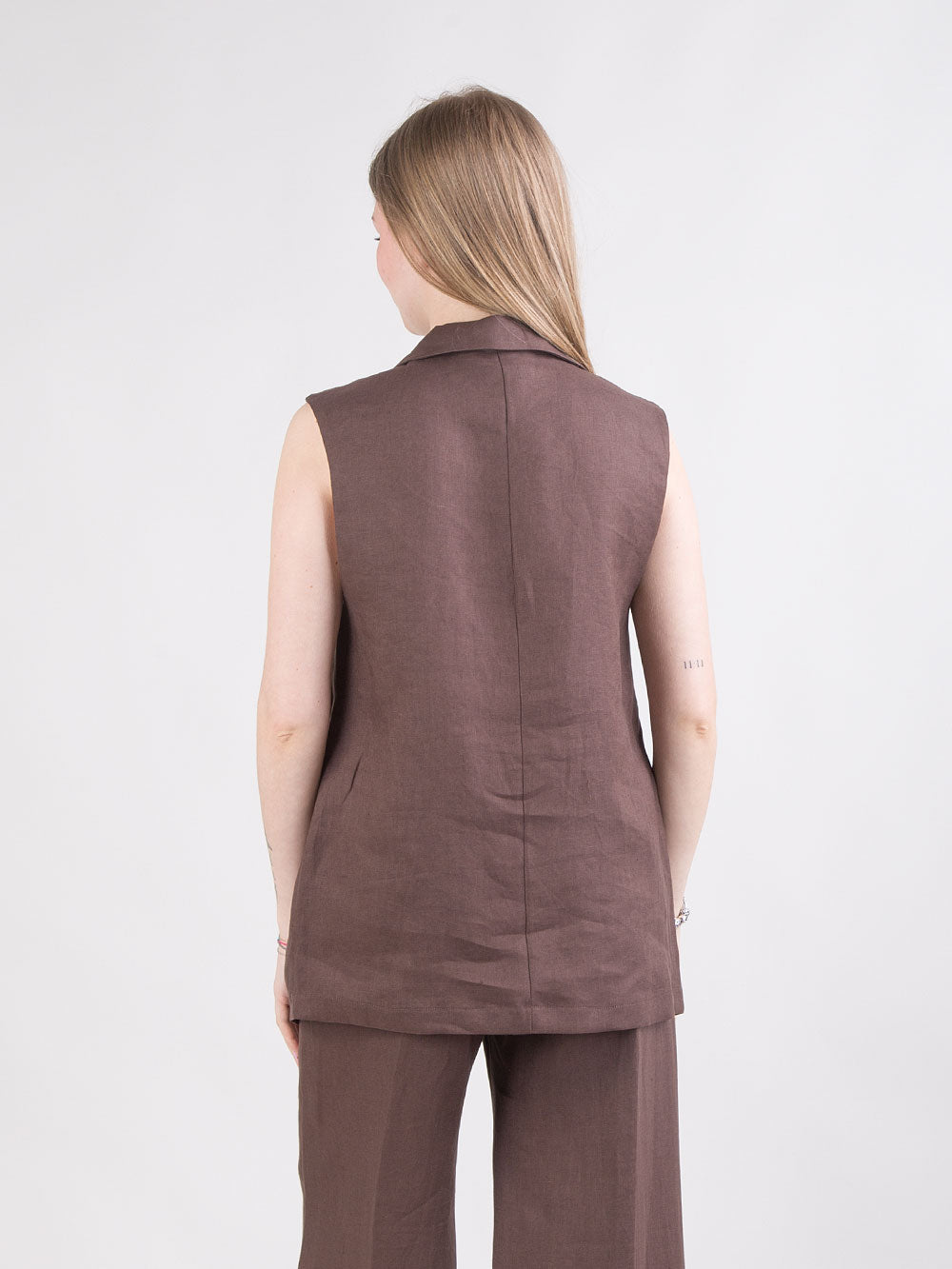 Gilet lungo in lino
