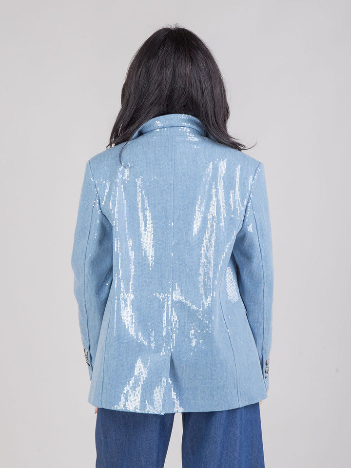 Giacca denim paillettes