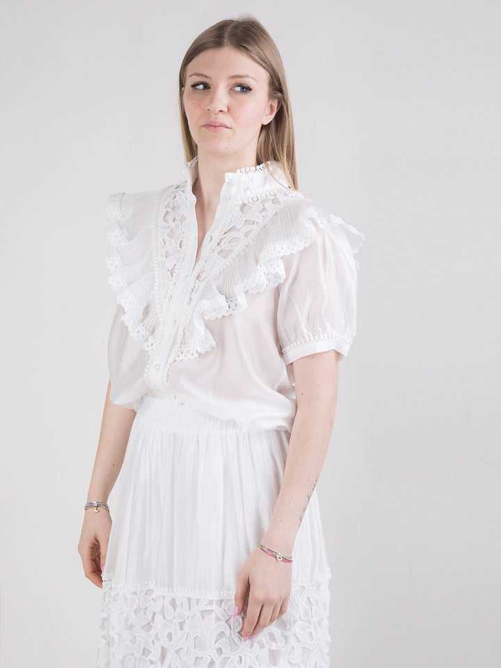 Completo in pizzo bianco