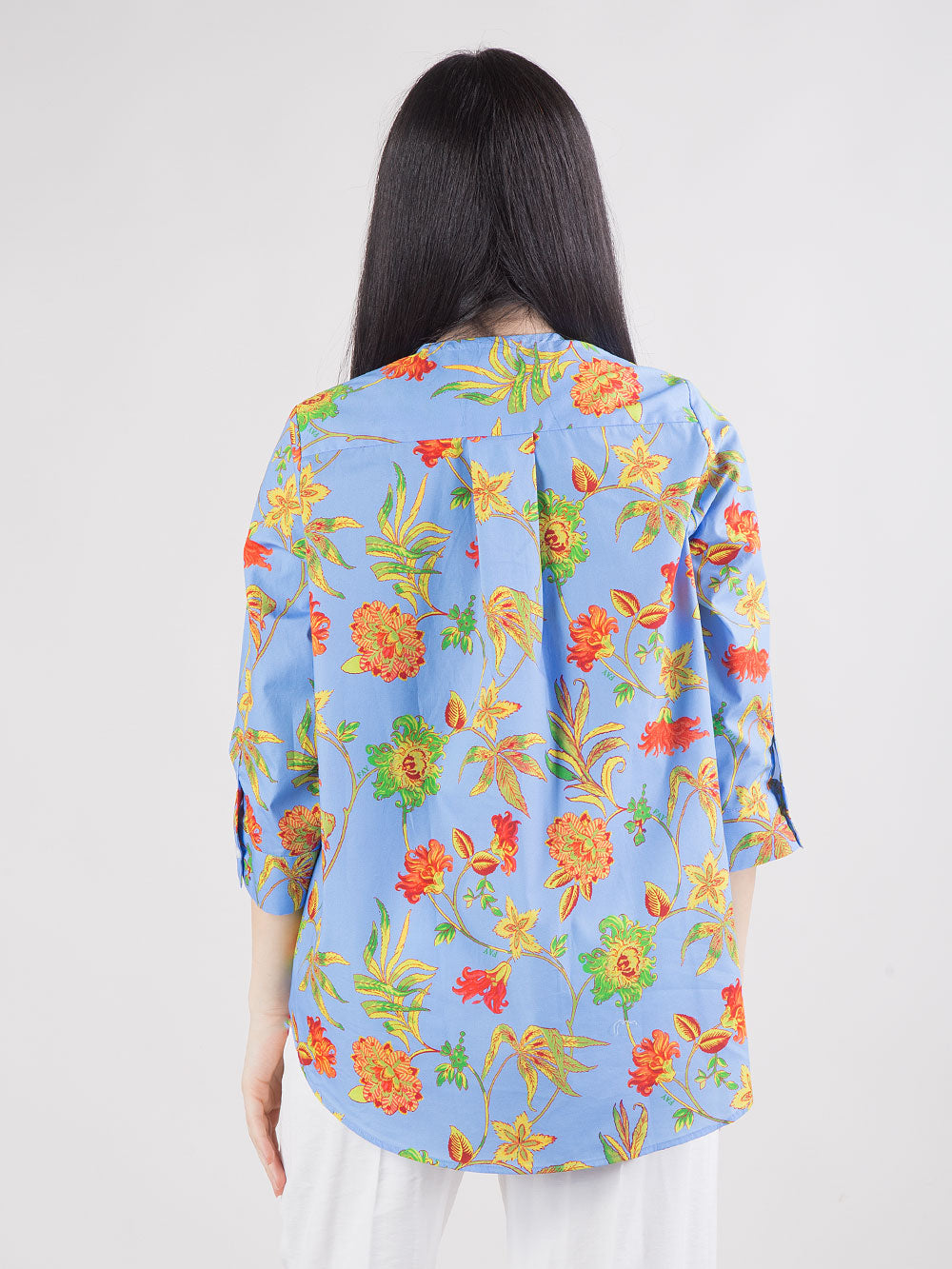 Camicia comfort fit floreale in popeline di cotone