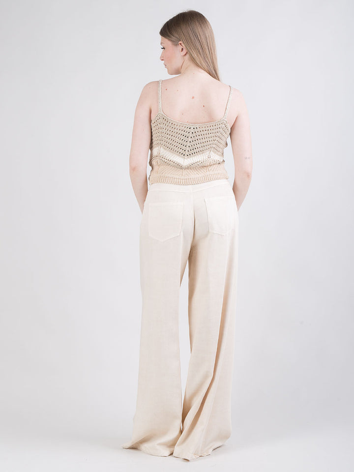 Pantalone ampio effetto denim