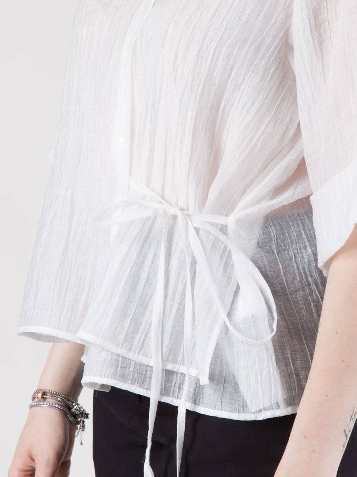 Camicia ampia in doppio tessuto stropicciato