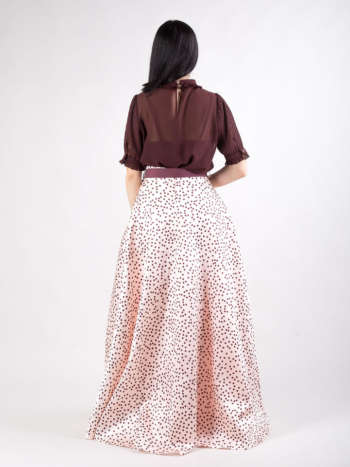 Completo ampia con spacco e camicia trasparente