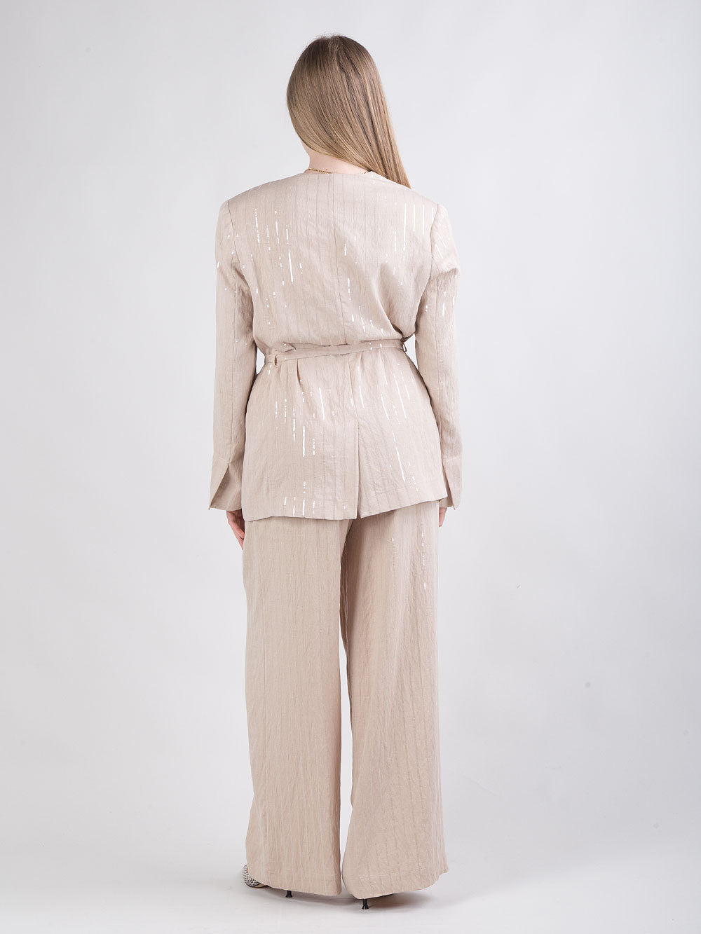 Completo giacca e pantalone con paillettes