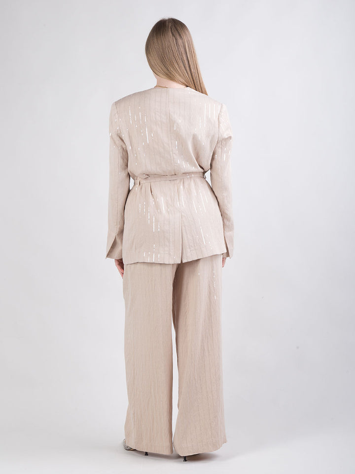 Completo giacca e pantalone con paillettes