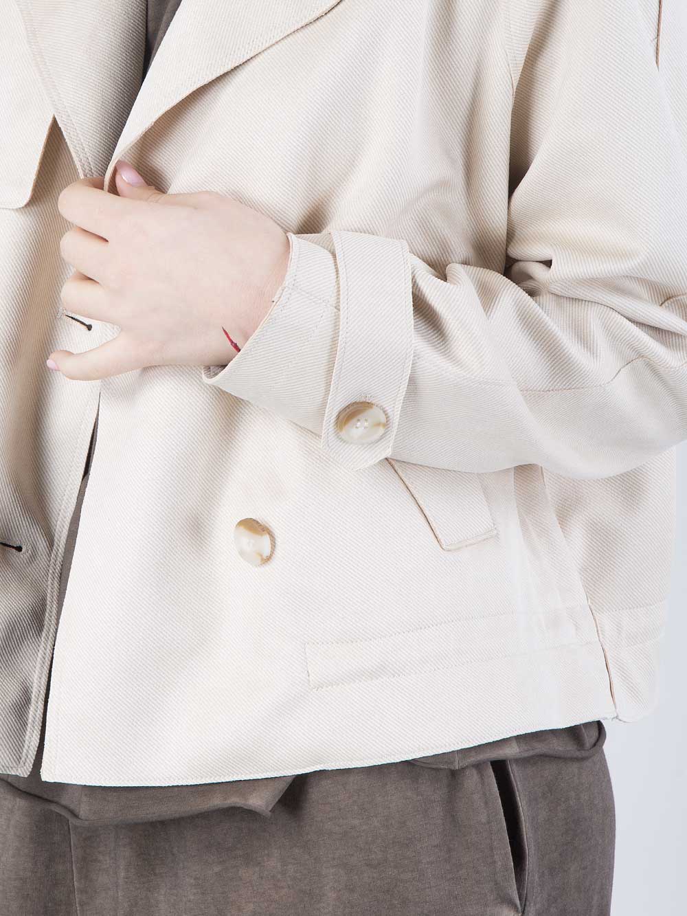 Trench doppiopetto in eco suede