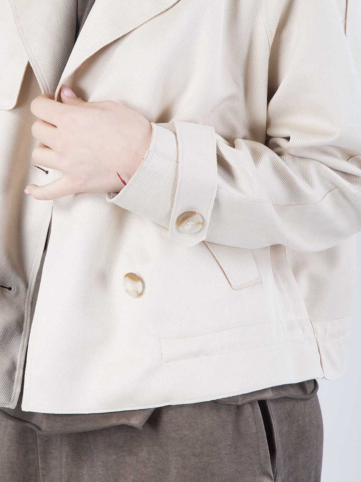 Trench doppiopetto in eco suede