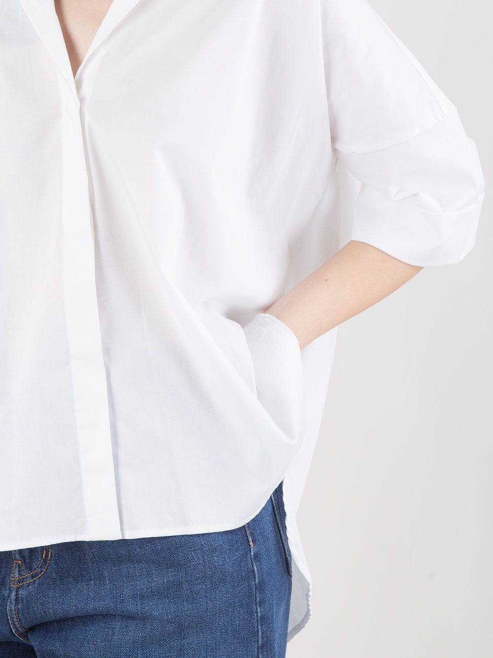 Camicia comfort fit in popeline di cotone stretch