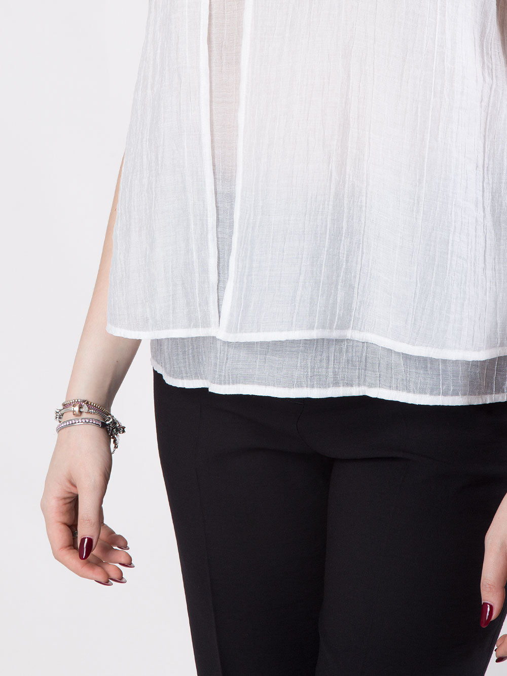 Top blusa doppio strato