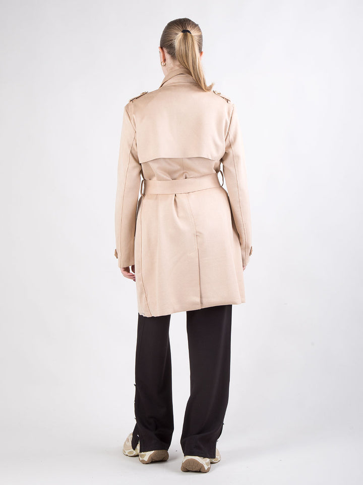 Trench in eco suede con cintura