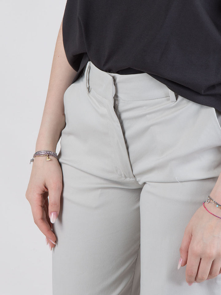 Pantalone chino a palazzo in gabardine