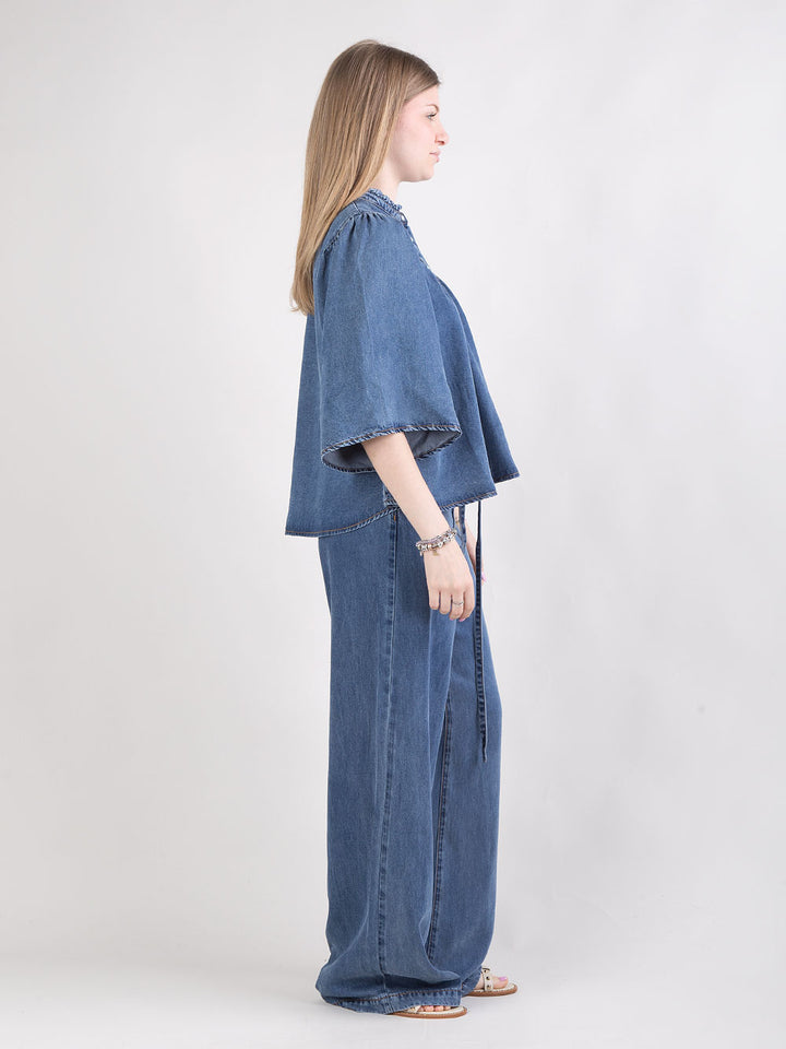 Jeans fluidi a gamba larga