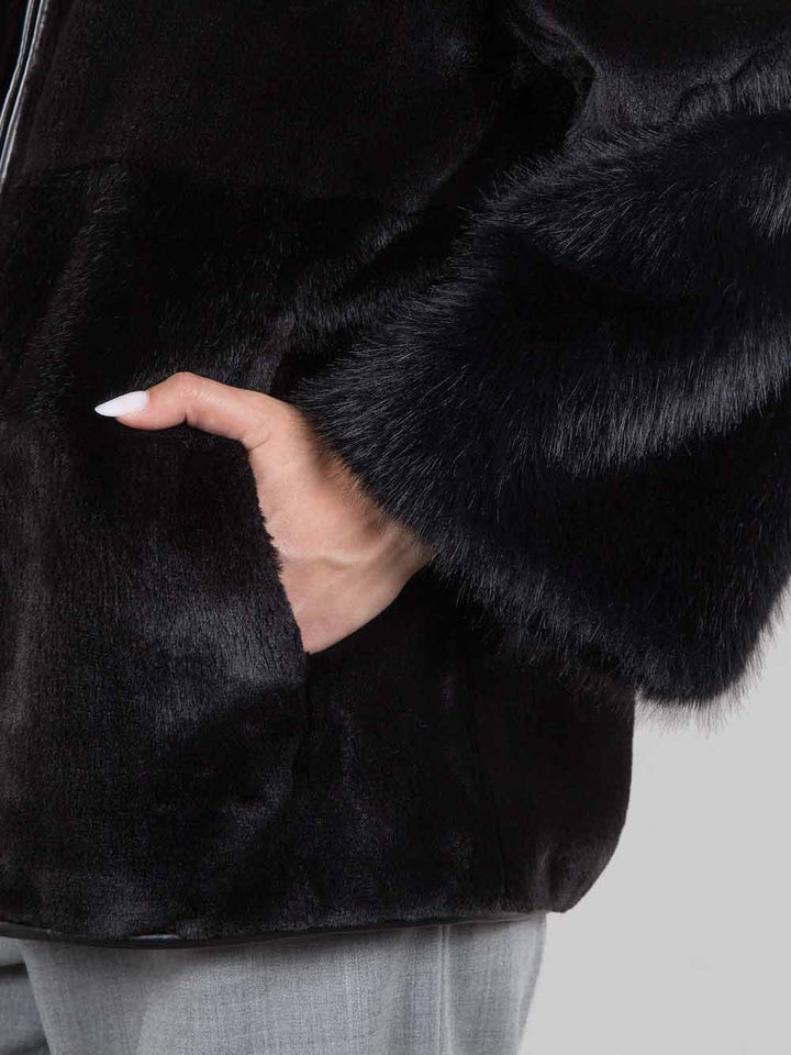 Eco fur with hood