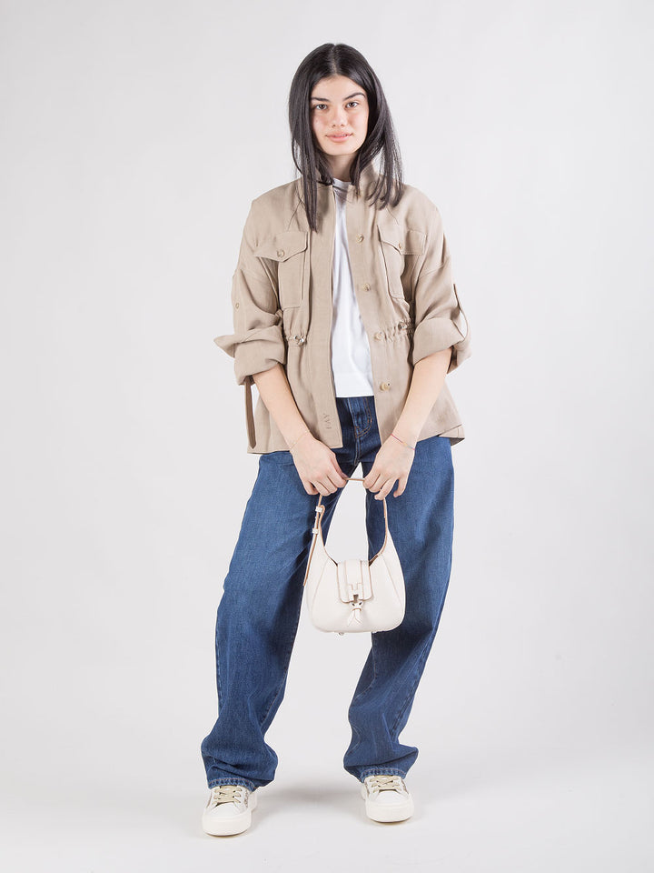 Borsa hobo mini in pelle martellata