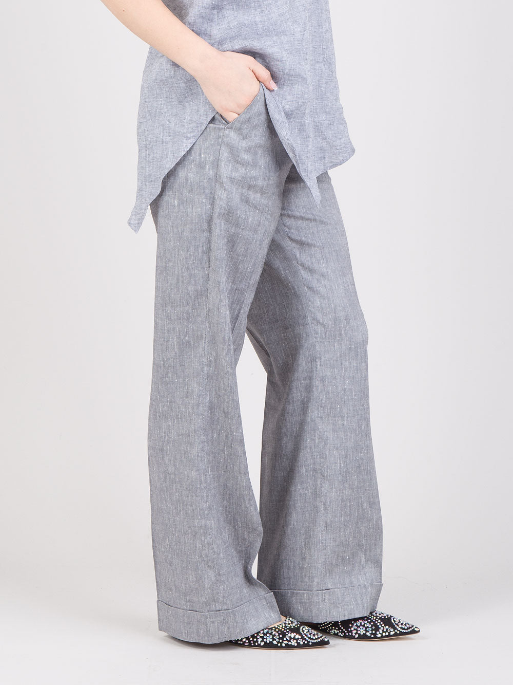 Pantaloni con risvolti
