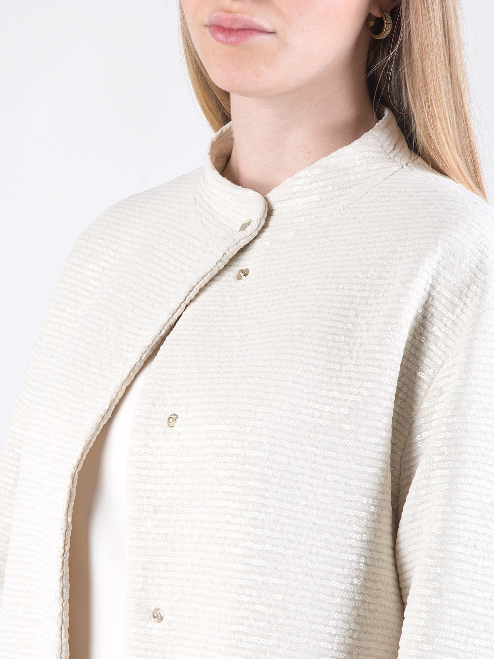 Cappotto in georgette con paillettes