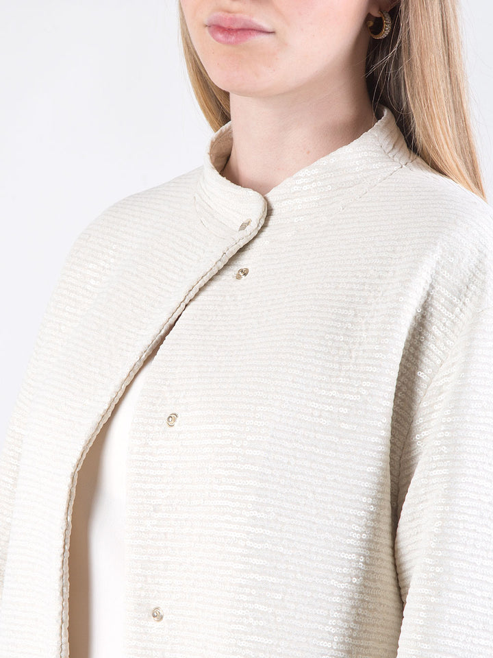 Cappotto in georgette con paillettes