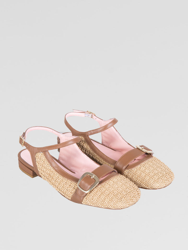 Slingback in raffia