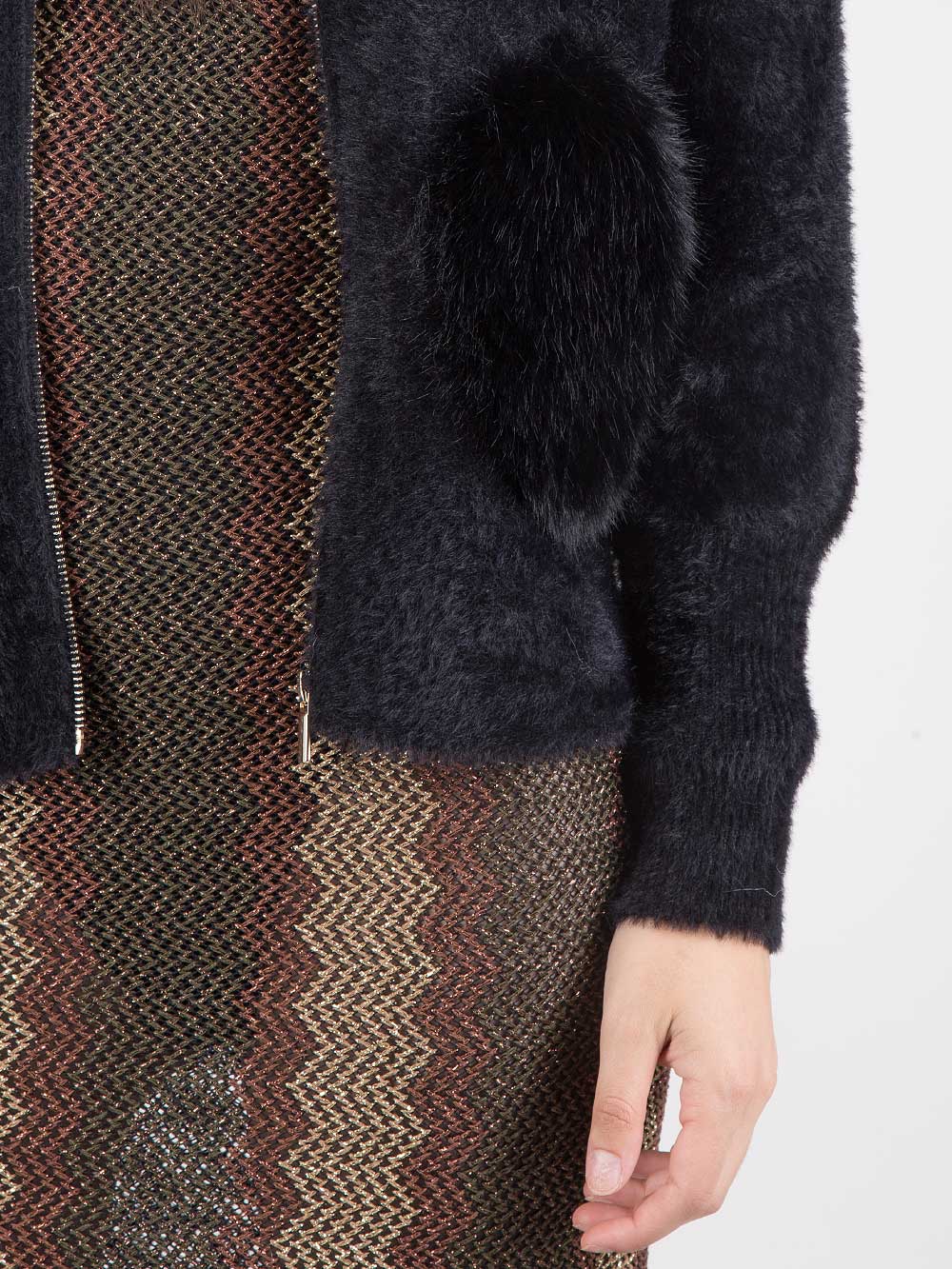 Cardigan con ecopelliccia