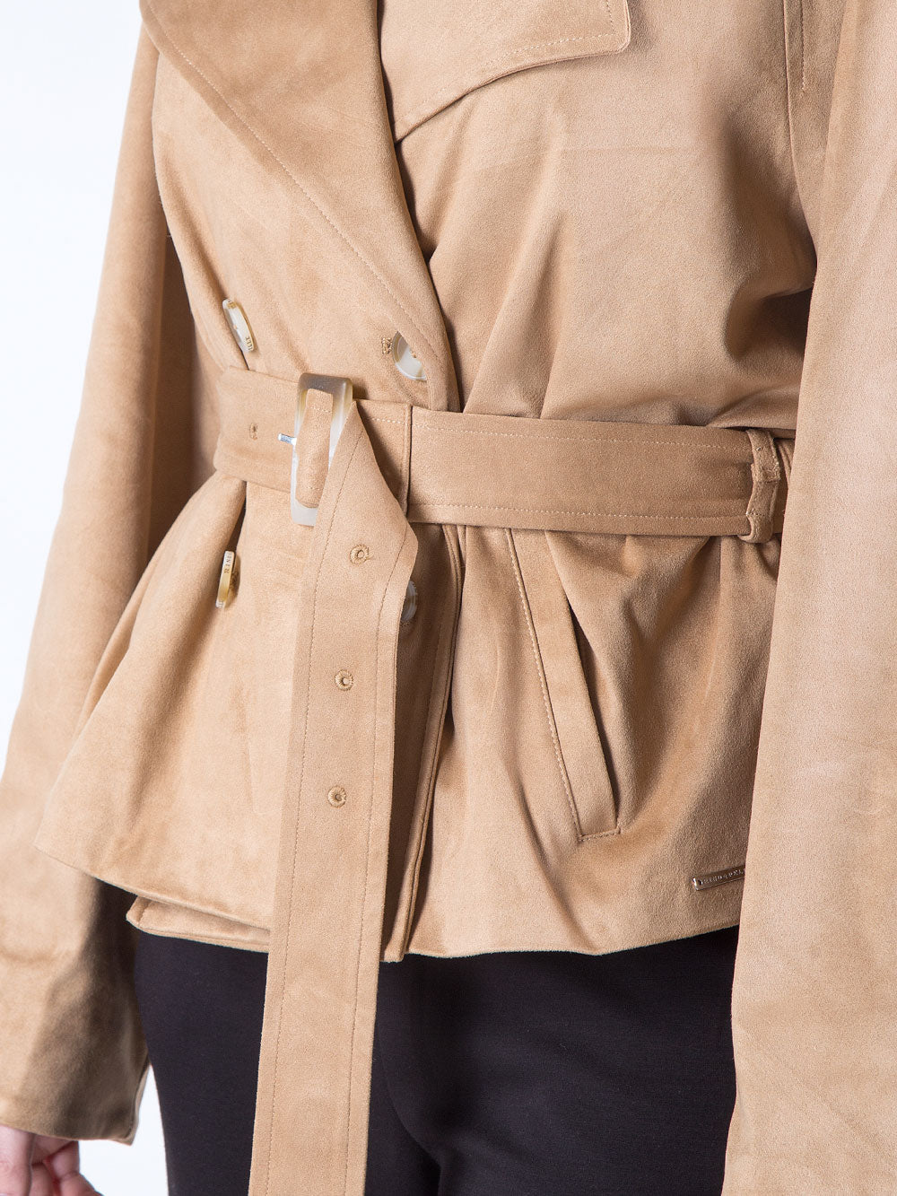 Giacca Kimora effetto suede con cintura