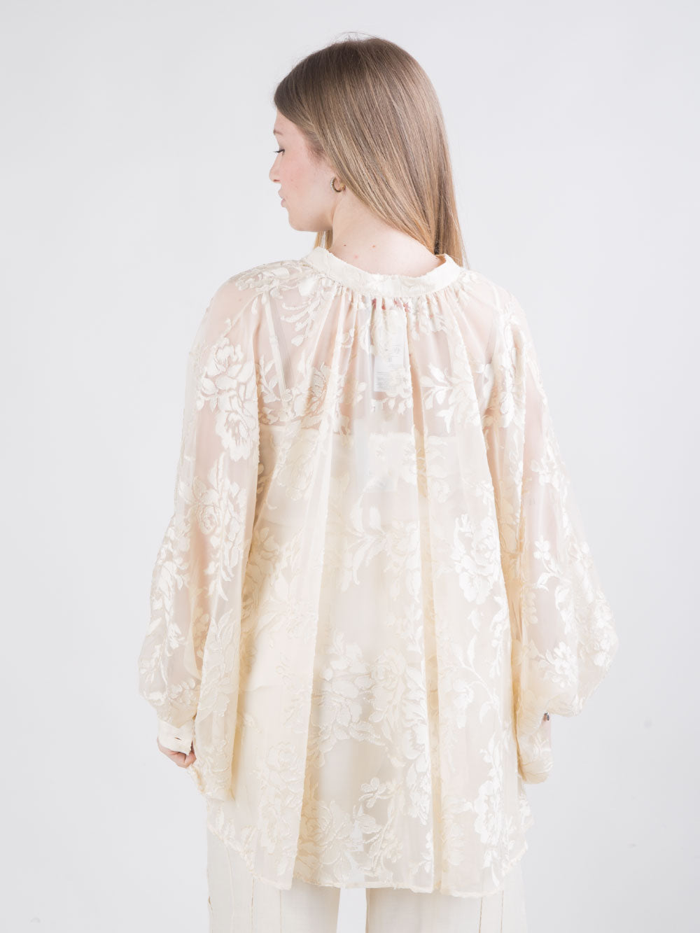 Camicia poncho ricamata