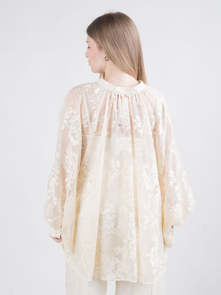 Camicia poncho ricamata