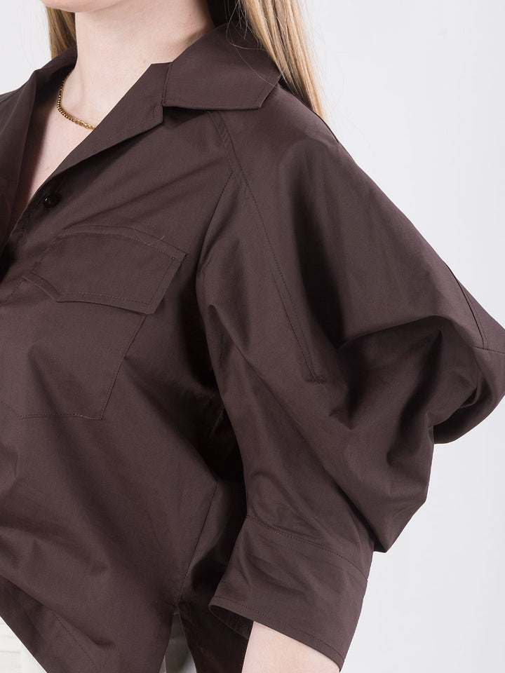 Camicia corta con maniche balloon