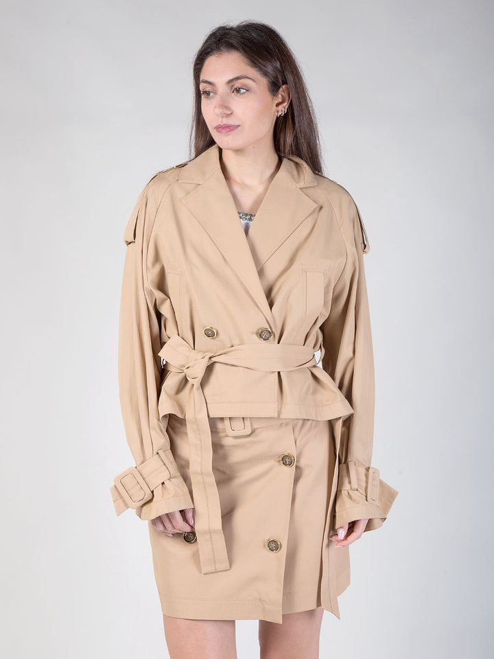 Trench corto asimmetrico