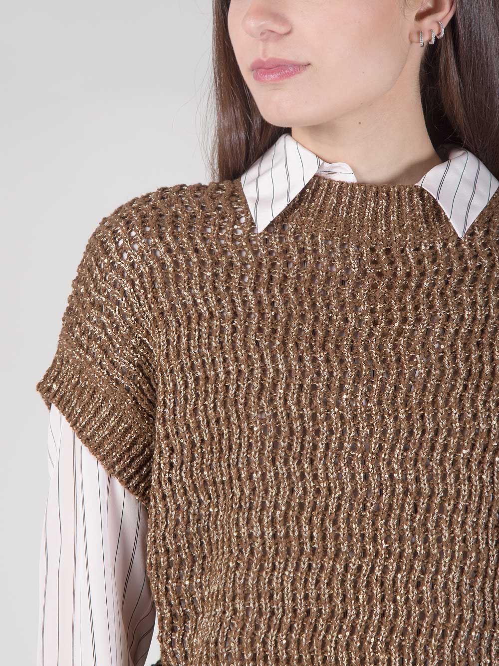 Maglia tricot nocciola
