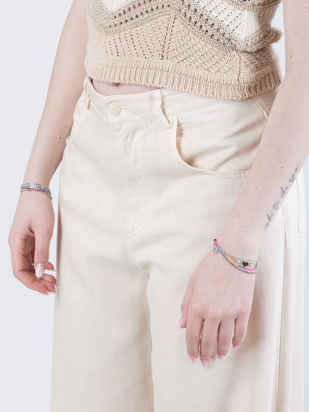 Pantalone ampio effetto denim