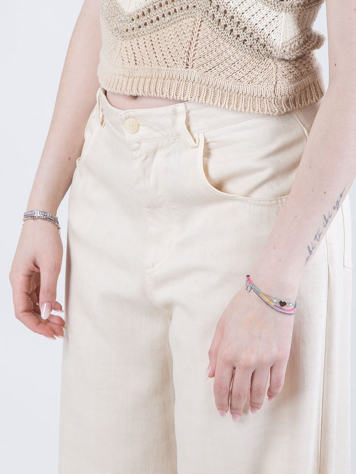 Pantalone ampio effetto denim