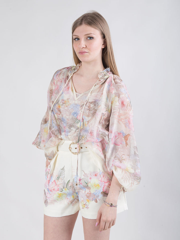 Shorts con stampa floreale