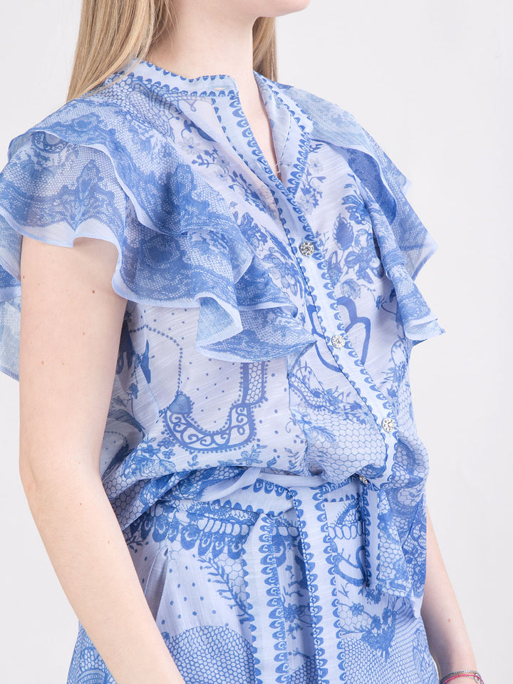 Completo gonna e camicia a fantasia