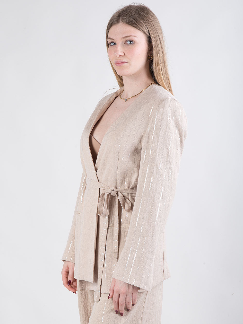 Completo giacca e pantalone con paillettes
