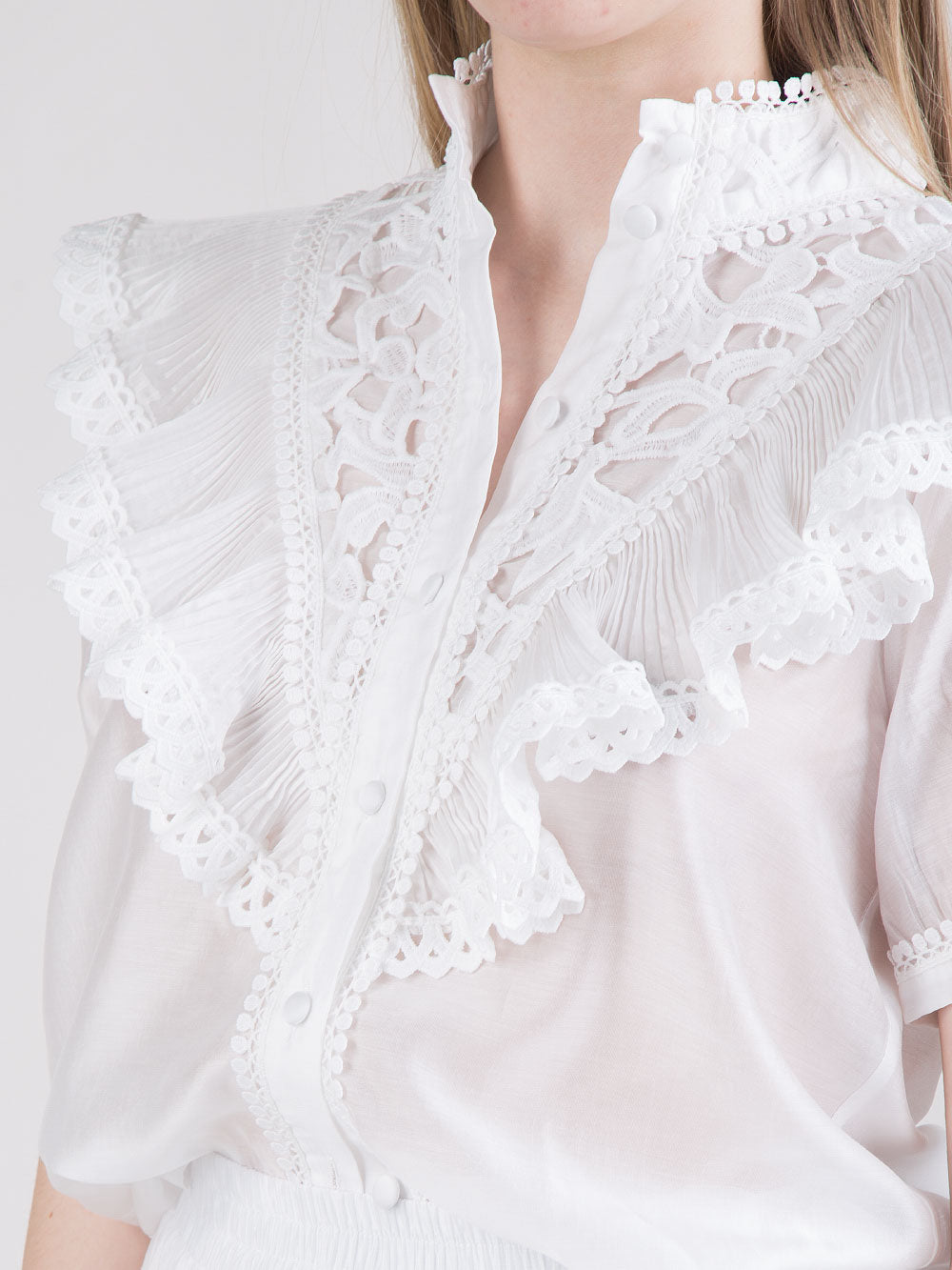 Completo in pizzo bianco