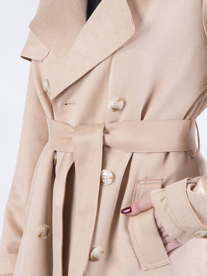 Trench in eco suede con cintura