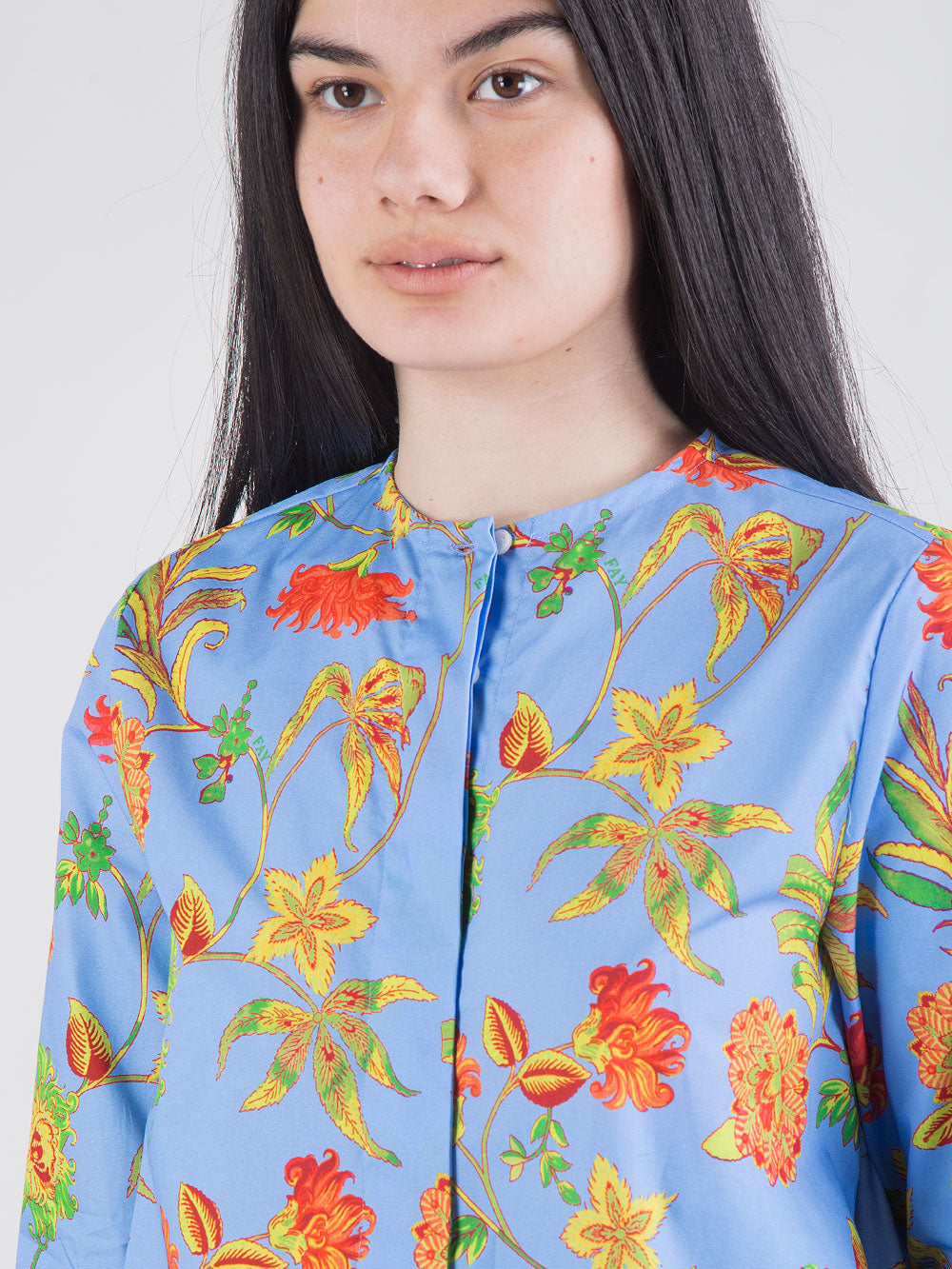 Camicia comfort fit floreale in popeline di cotone