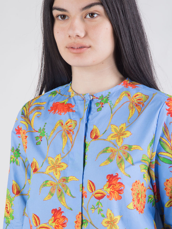 Camicia comfort fit floreale in popeline di cotone