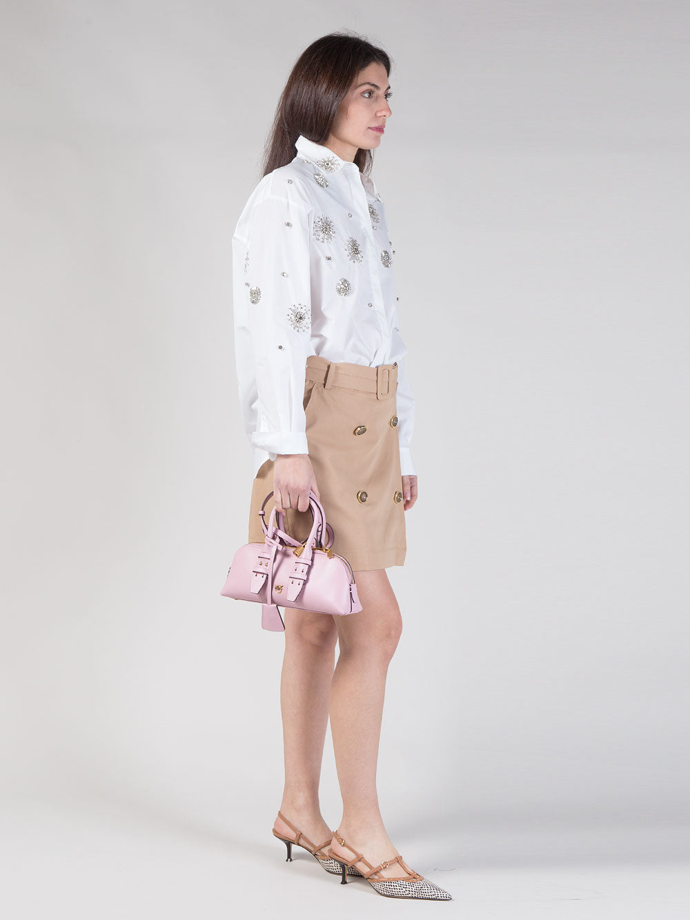 Borsa Bowling Bag baguette in pelle