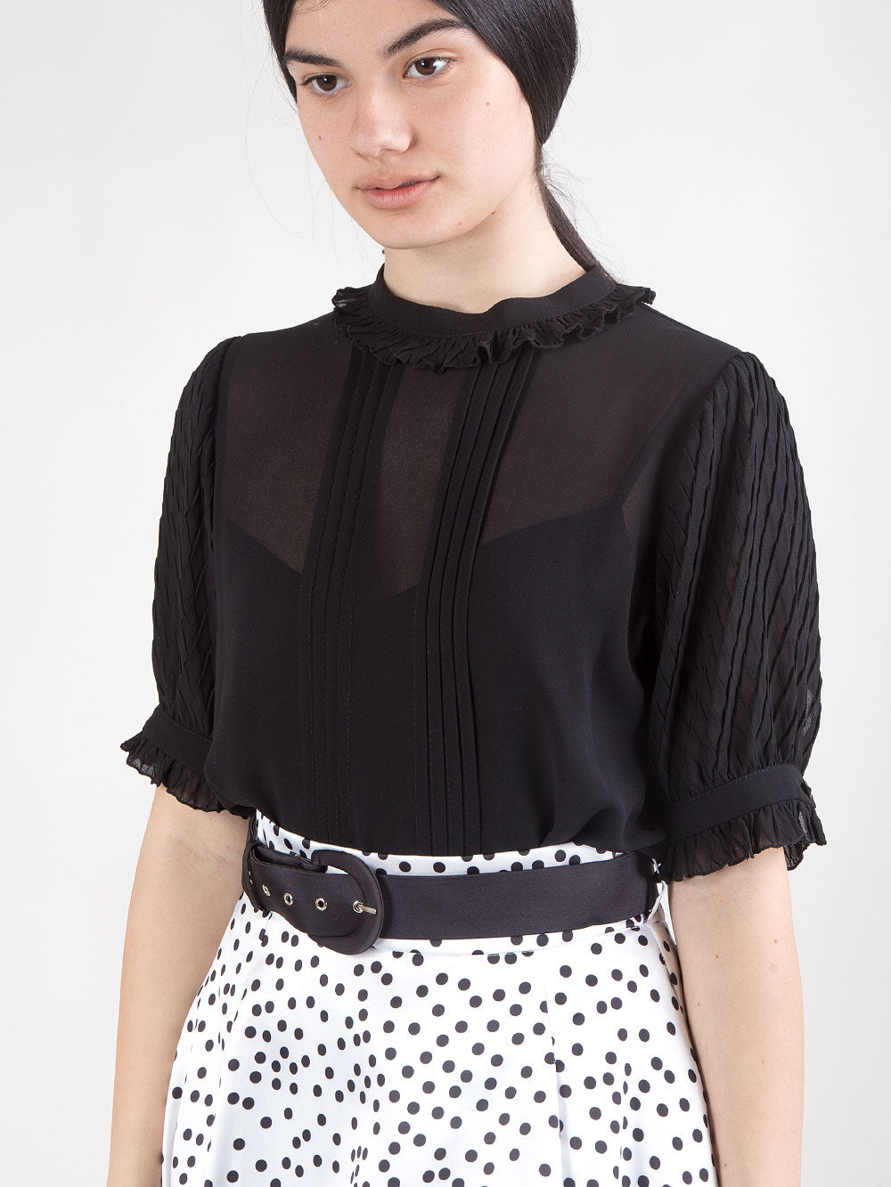 Completo ampia con spacco e camicia trasparente